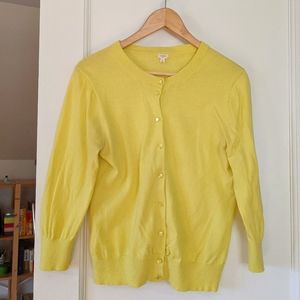 J. Crew Bright Lemon Yellow Jewel Button Cardigan